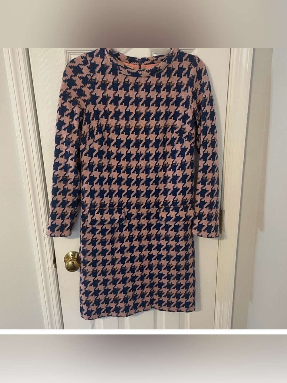 Boden Cotton Houndstooth Dress